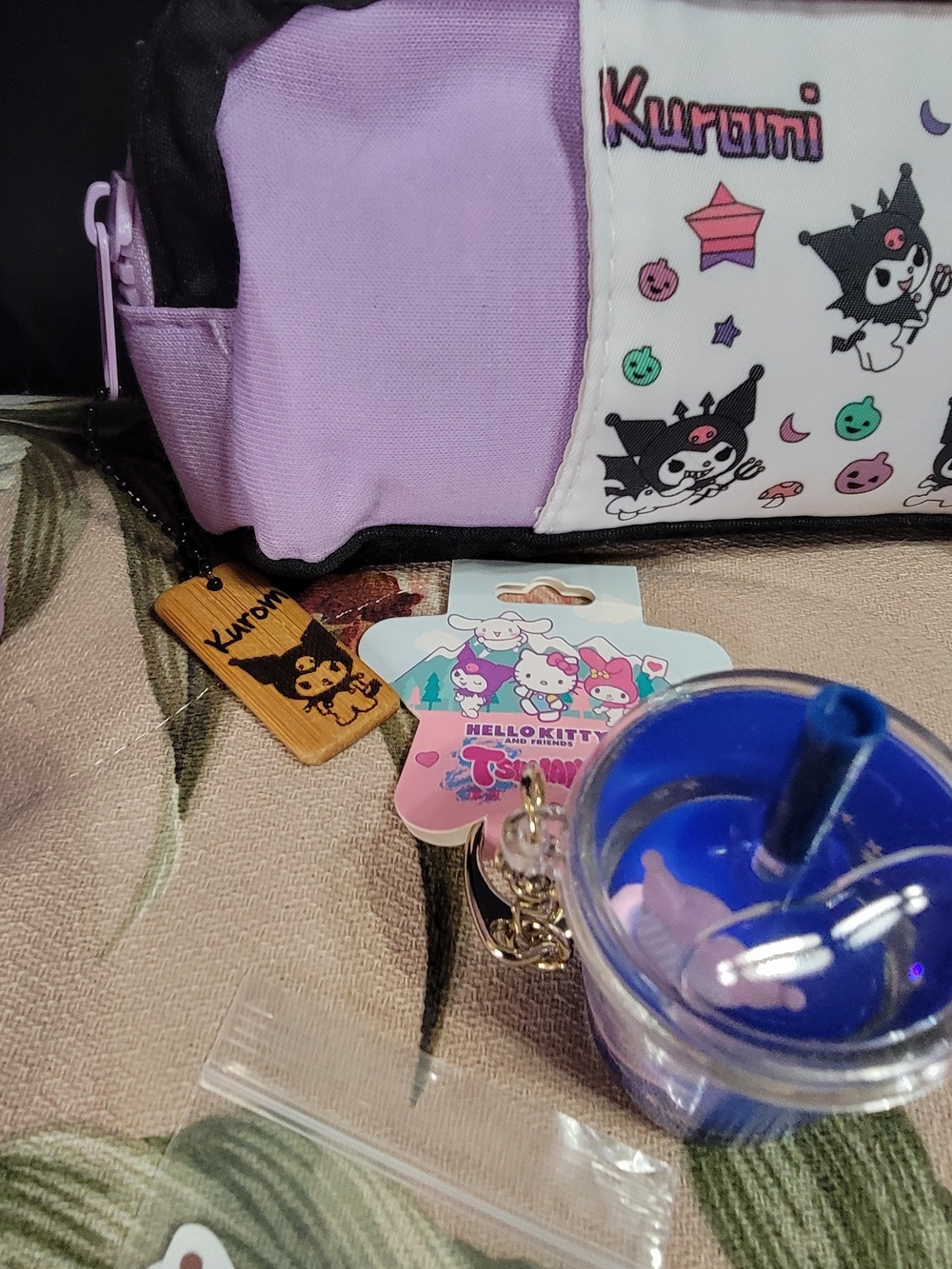 822- Sanrio Kuromi Purple Quilted Tote Bag Set - Picture 13 of 16